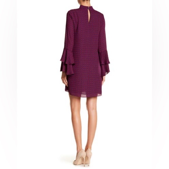 CeCe V-Neck Ruffled Long Sleeves Print Dress - Picture 6 of 12